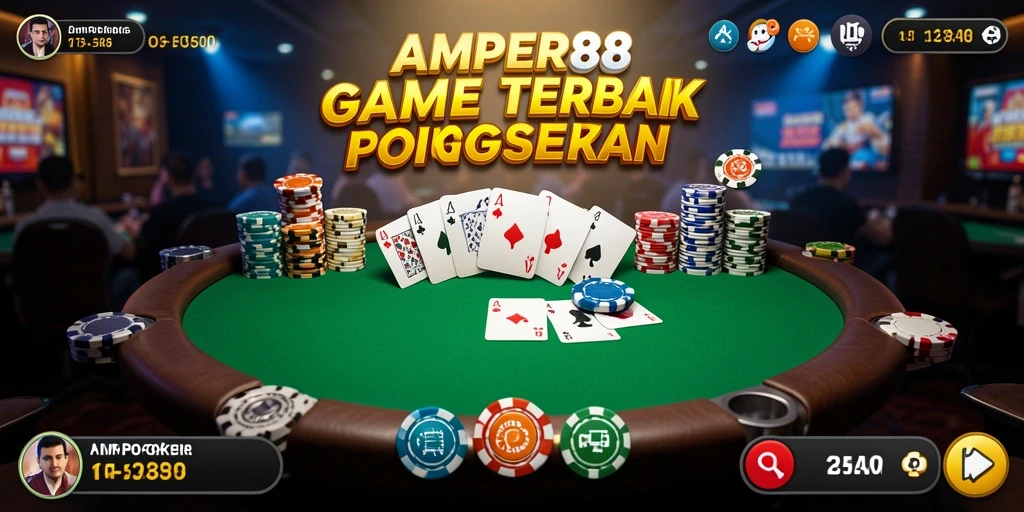 Screenshot gameplay AMPER88 yang menunjukkan intensitas permainan Poker.