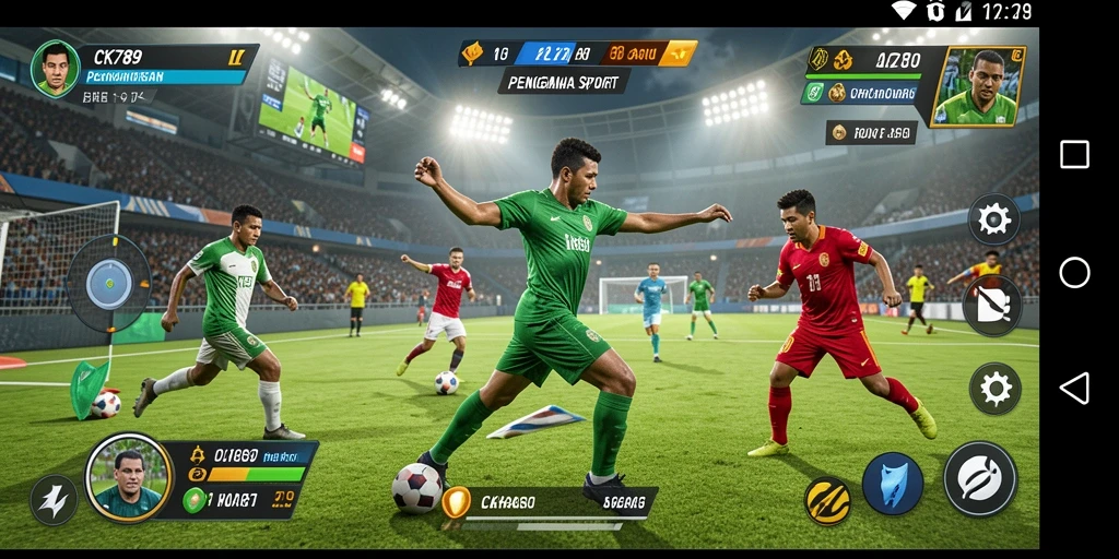 Tampilan gameplay CK789 yang menampilkan aksi olahraga yang menegangkan.