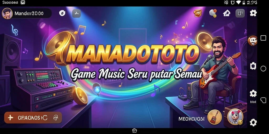 Tampilan gameplay seru MANADOTOTO saat memainkan lagu favorit.