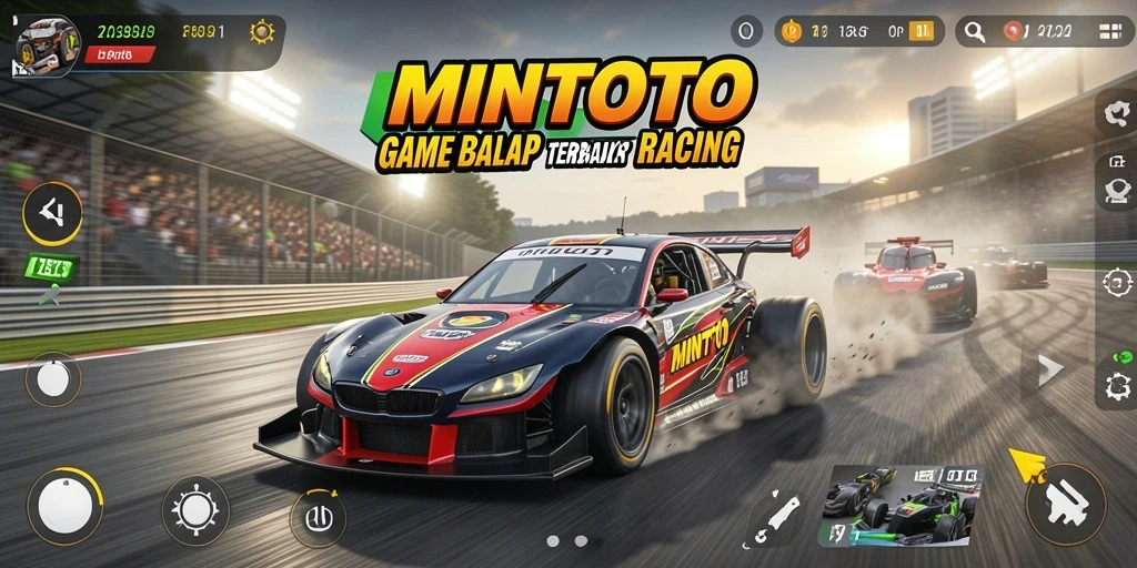 Screenshot MINTOTO menampilkan aksi balapan yang mendebarkan dengan grafis memukau.