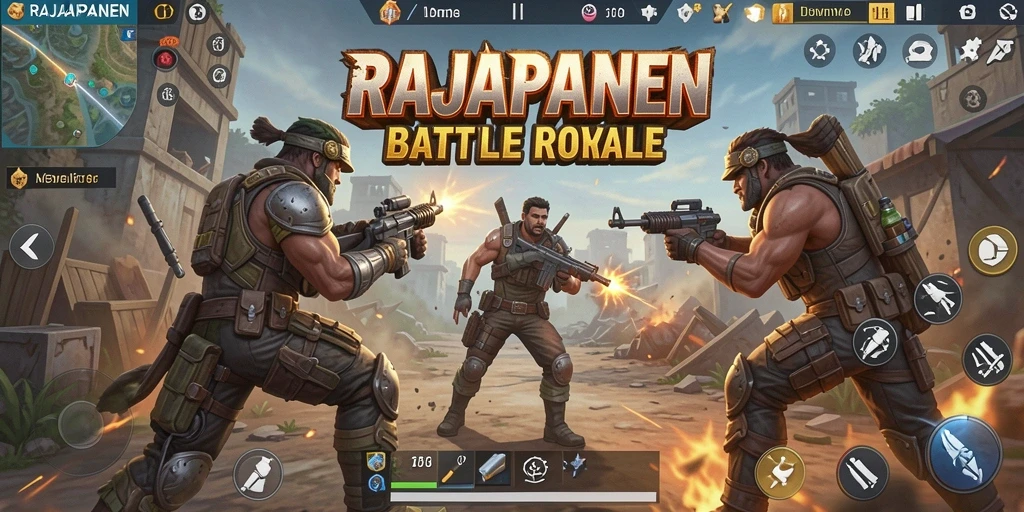 Screenshot pemandangan intens pertempuran dalam RAJAPANEN.