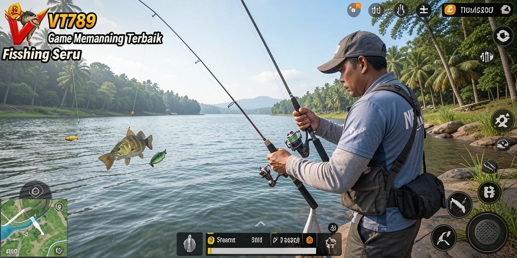 Tampilan gameplay VT789 dengan aksi memancing yang mendebarkan.